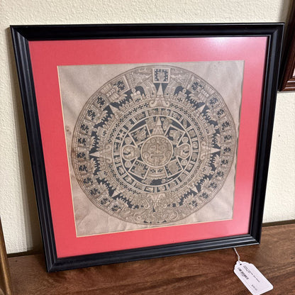 Aztec Calendar Sun Stone Painting ART