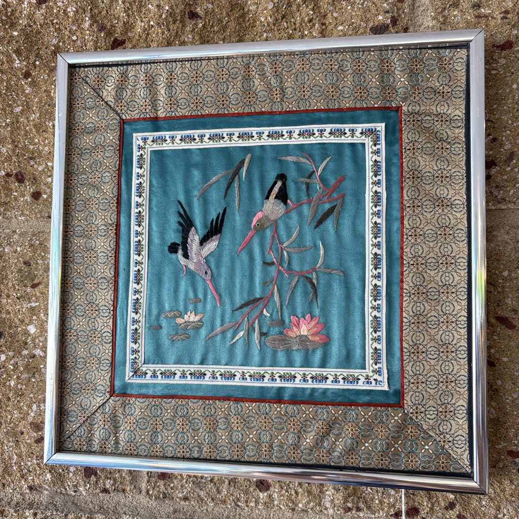 Birds at the Pond Silk Art ART