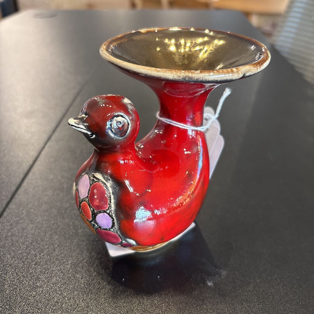 Red Ceramic Bird Vase SMALLS