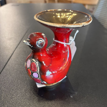 Red Ceramic Bird Vase SMALLS