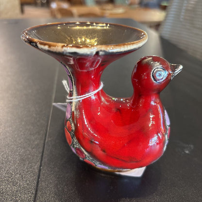 Red Ceramic Bird Vase SMALLS