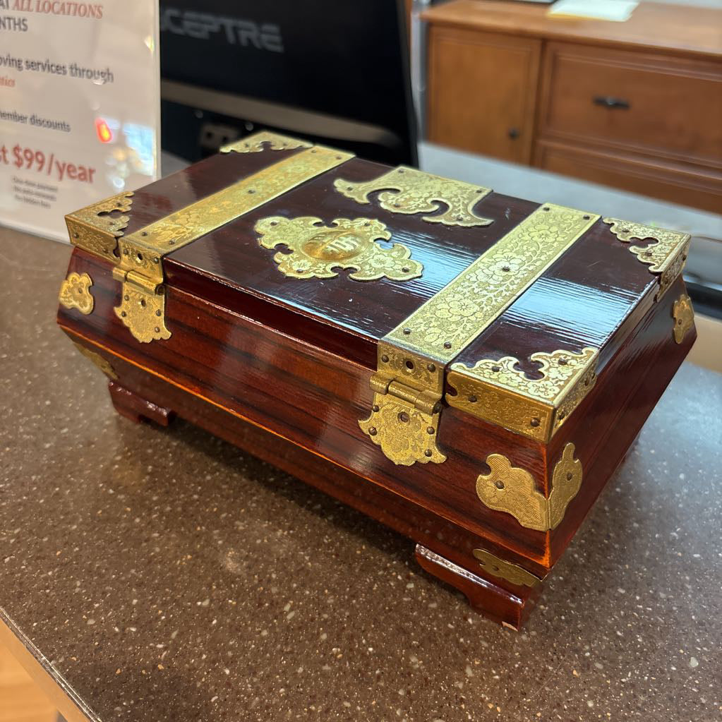 Brass Fittings Brown Lacquered Trinket Box SMALLS