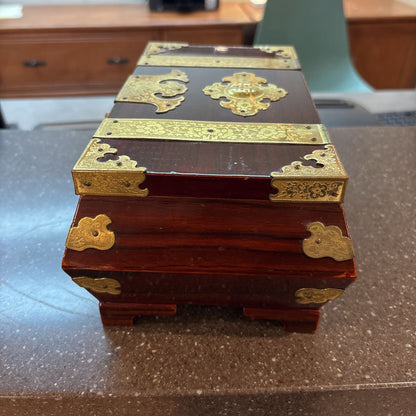 Brass Fittings Brown Lacquered Trinket Box SMALLS