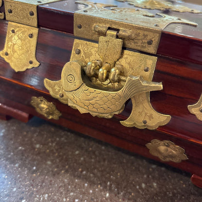 Brass Fittings Brown Lacquered Trinket Box SMALLS
