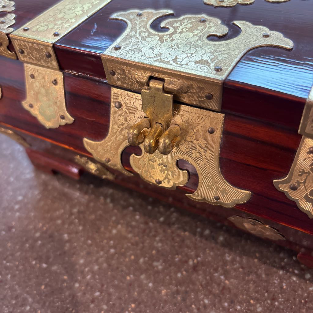 Brass Fittings Brown Lacquered Trinket Box SMALLS