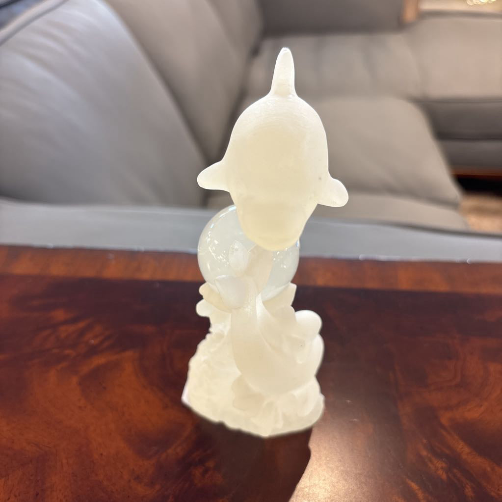 Frosted Crystal Dolphins w/Glass Sphere SMALLS