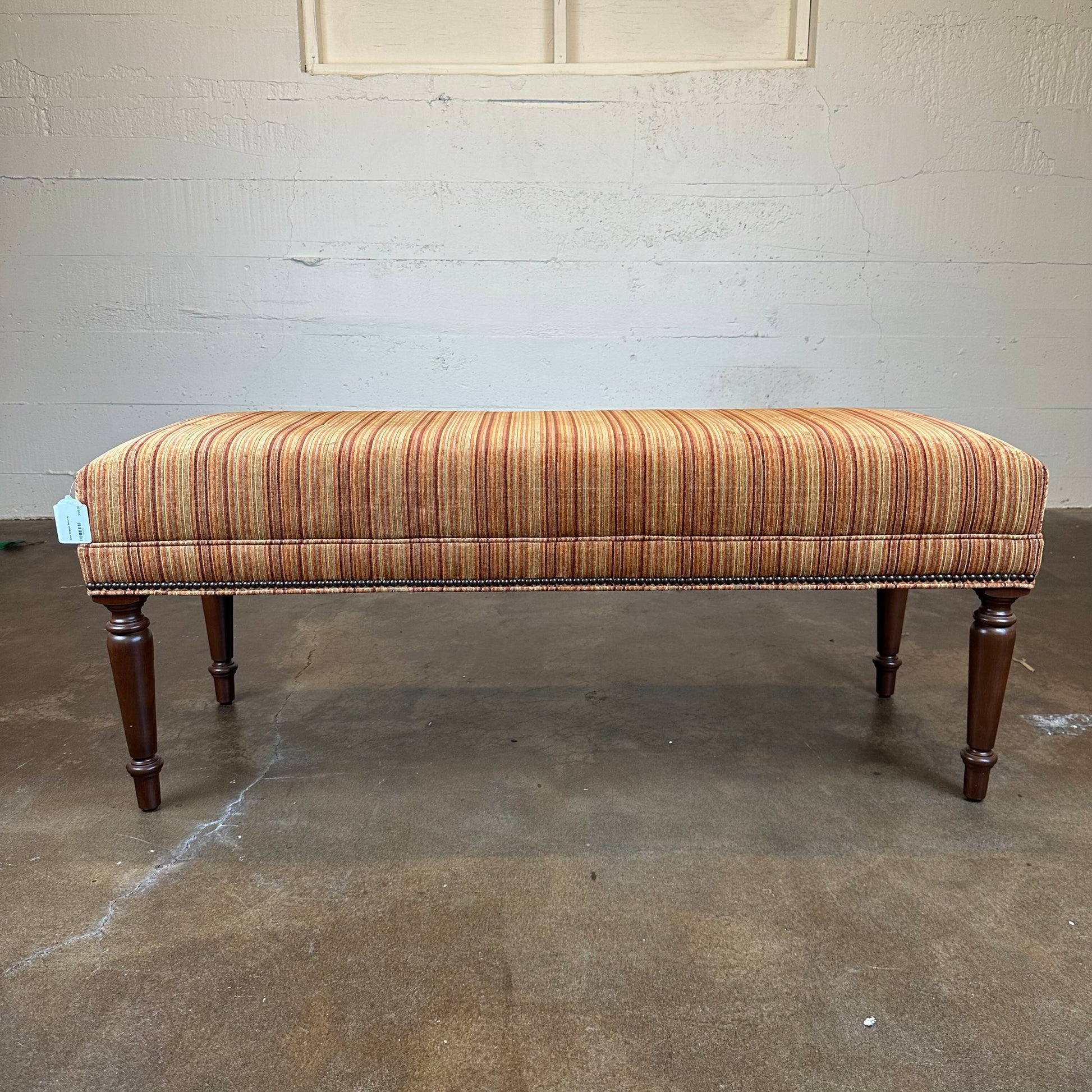 Retro Striped Ethan Allen Bench C ACCENT BENCHES