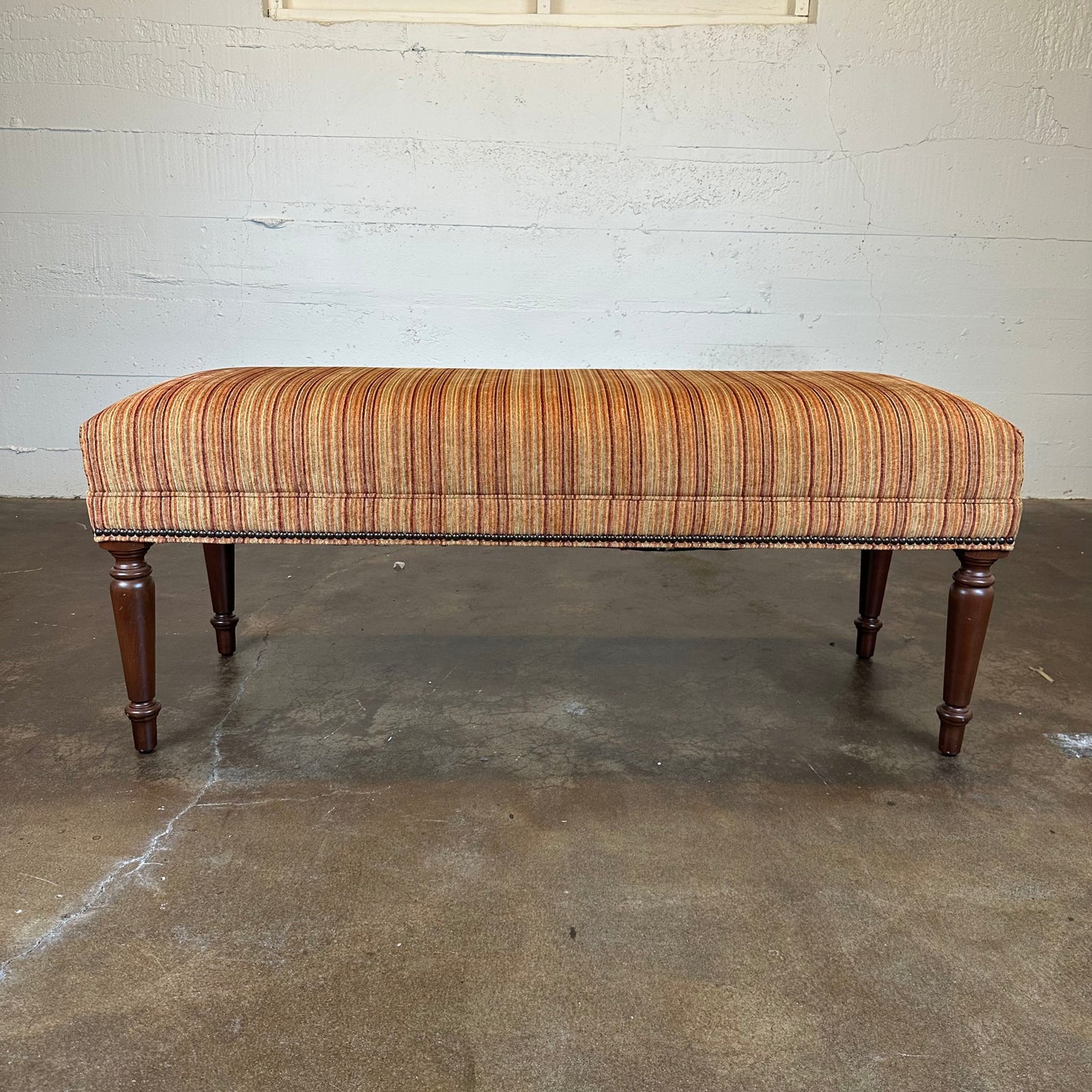 Retro Striped Ethan Allen Bench C ACCENT BENCHES