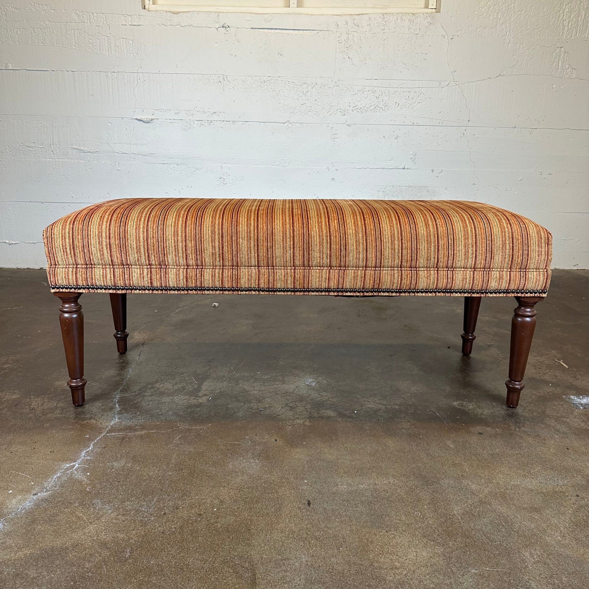 Retro Striped Ethan Allen Bench C ACCENT BENCHES