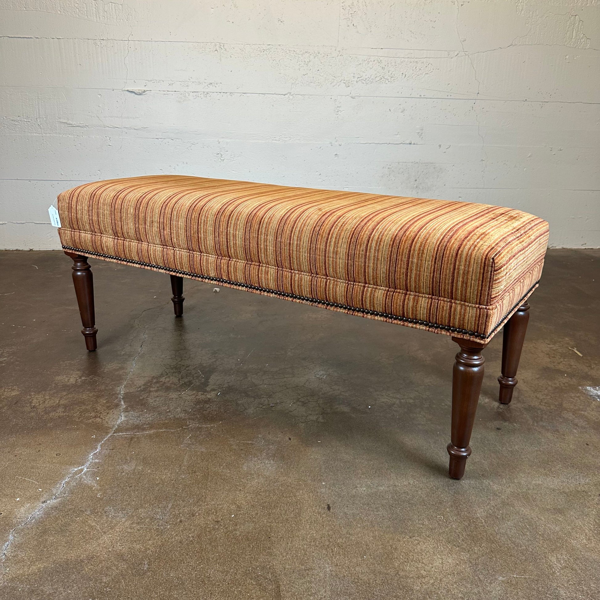 Retro Striped Ethan Allen Bench C ACCENT BENCHES