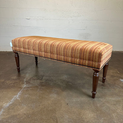 Retro Striped Ethan Allen Bench C ACCENT BENCHES