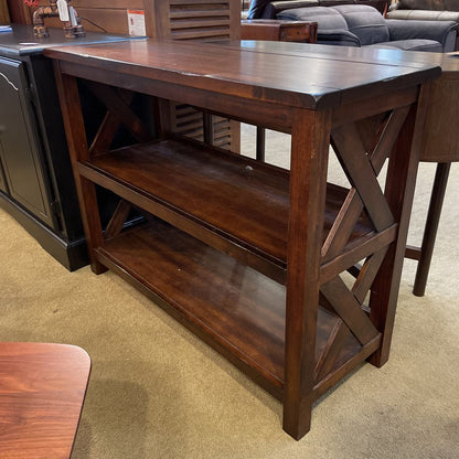 Dark Wood Low Open Bookshelf C BOOKSHELVES
