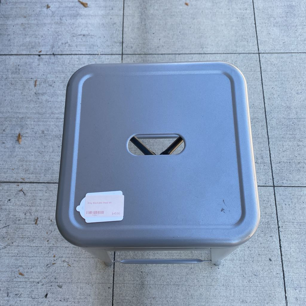 Grey Stackable Stool