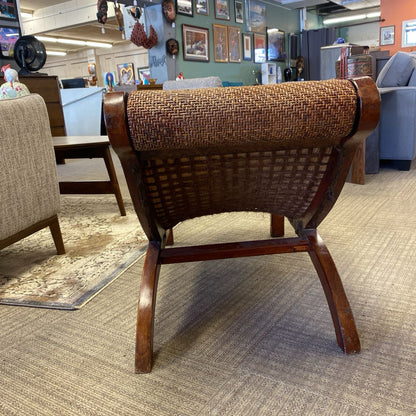 Antique Woven Rattan Plantation Chair (AS IS) U ACCENT CHAIRS