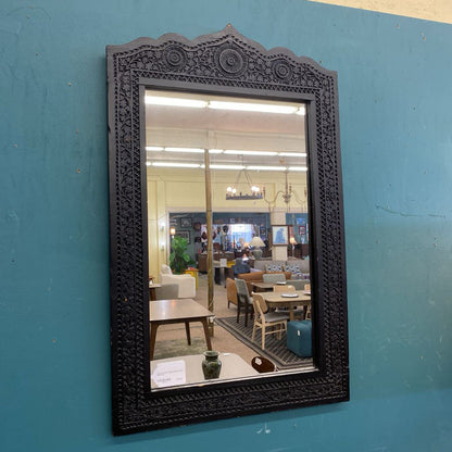 Carved Ornate Design Black Frame Mirror C MIRRORS