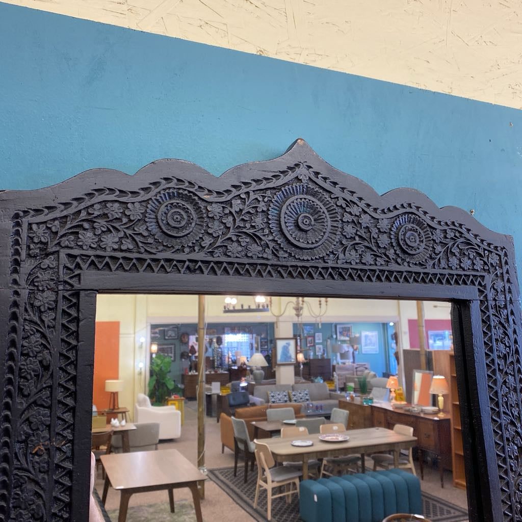 Carved Ornate Design Black Frame Mirror C MIRRORS