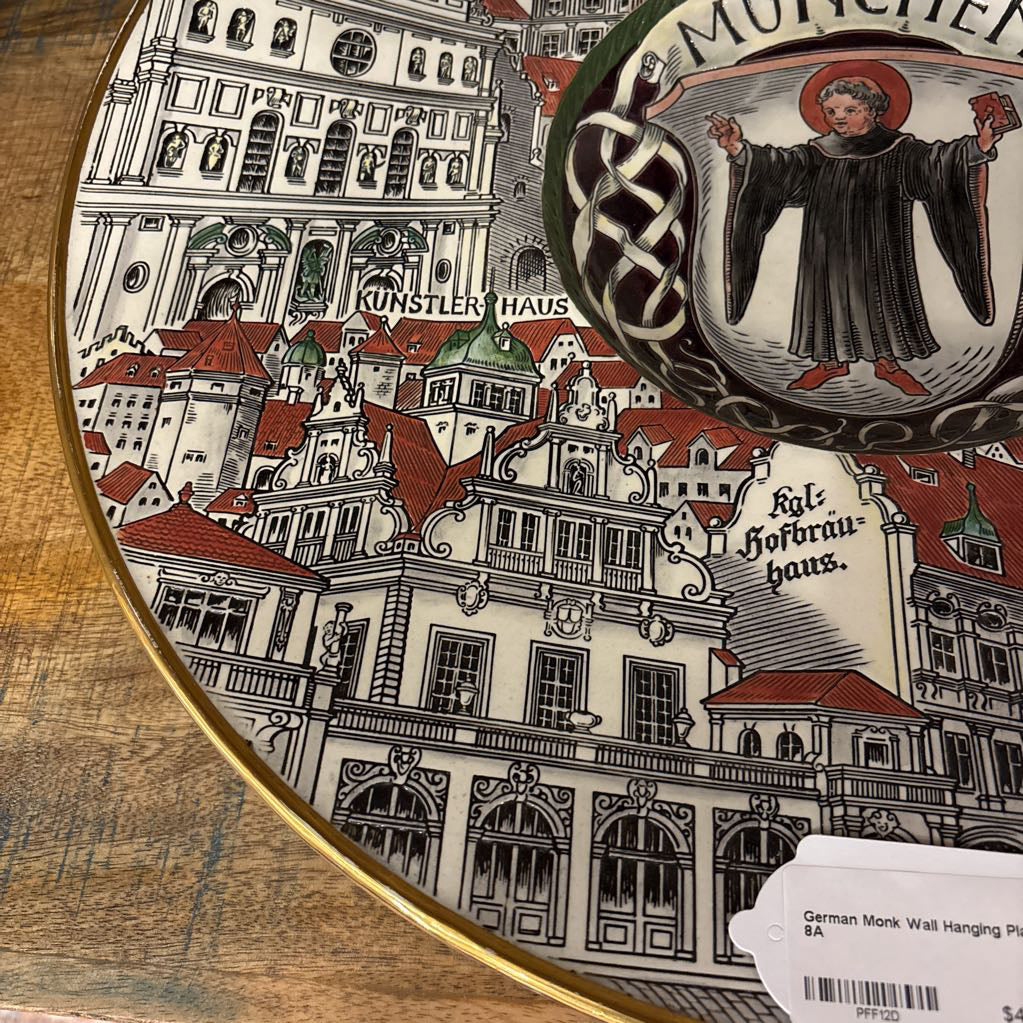 German Monk Wall Hanging Platter SMALLS