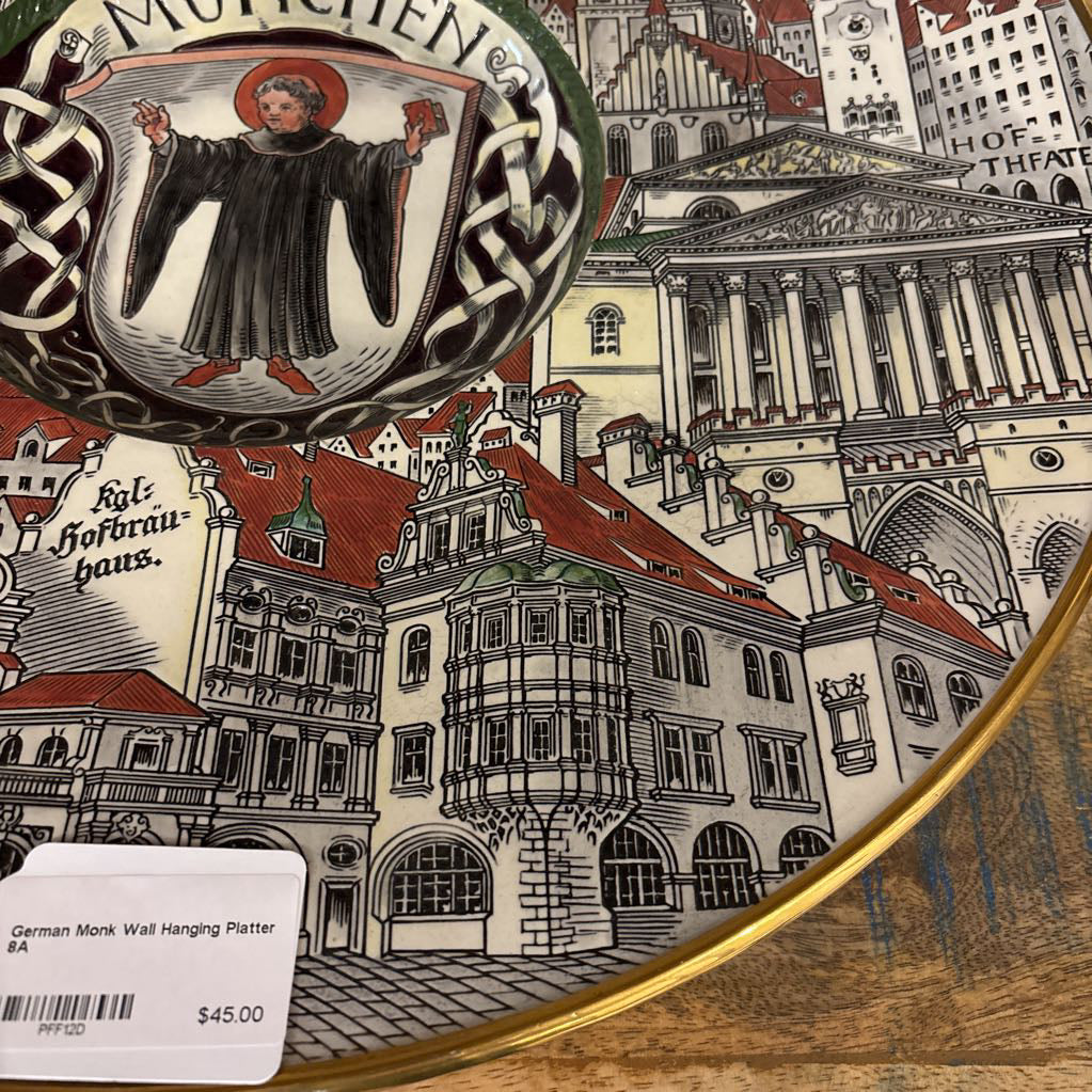 German Monk Wall Hanging Platter SMALLS