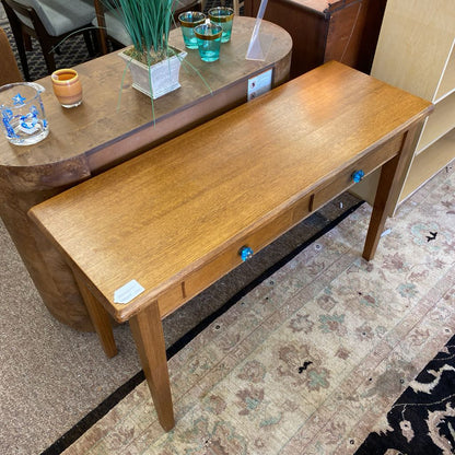 Classic Two Drawer Console w/ Clear Blue Handles C CONSOLE TABLES