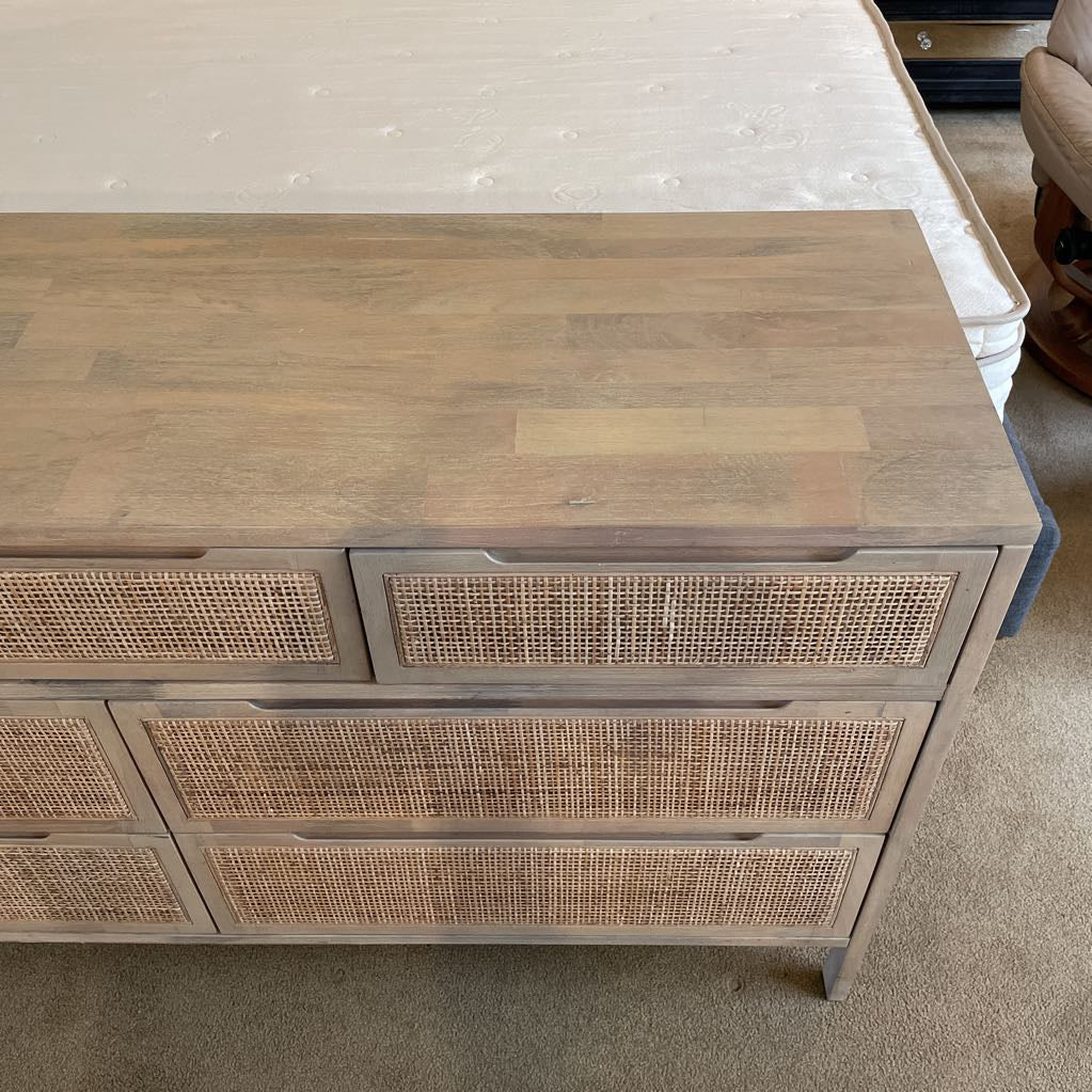 Rattan Front Drawer Lowboy Dresser
