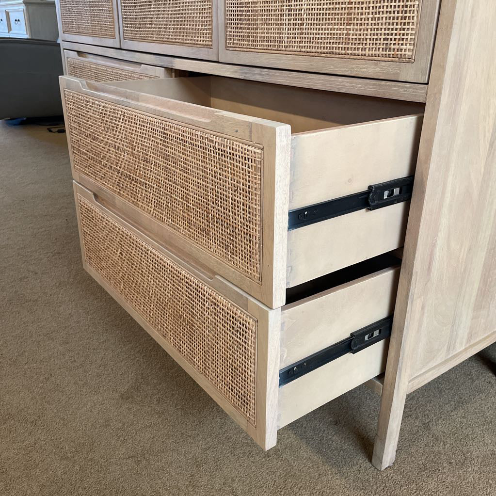Rattan Front Drawer Lowboy Dresser