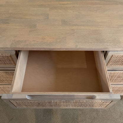 Rattan Front Drawer Lowboy Dresser