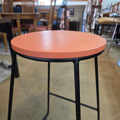 Terra Cotta Seat Black Base Stool C STOOLS