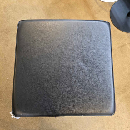 Room & Board Black Leather & Metal Counter Stools C STOOLS