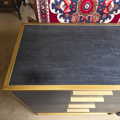 Black & Brass 4 Drawer Mid Height Dresser