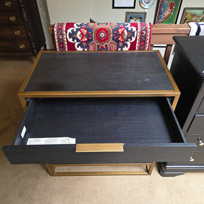 Black & Brass 4 Drawer Mid Height Dresser