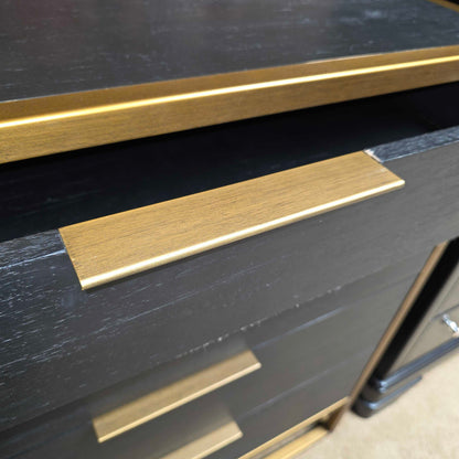 Black & Brass 4 Drawer Mid Height Dresser