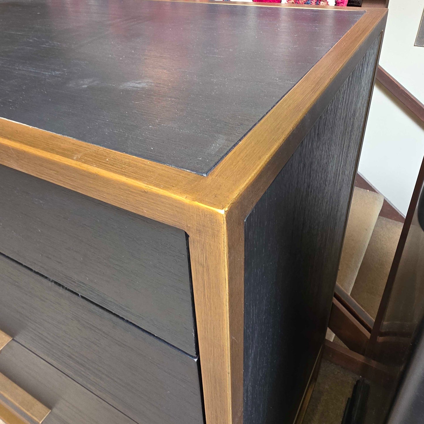 Black & Brass 4 Drawer Mid Height Dresser