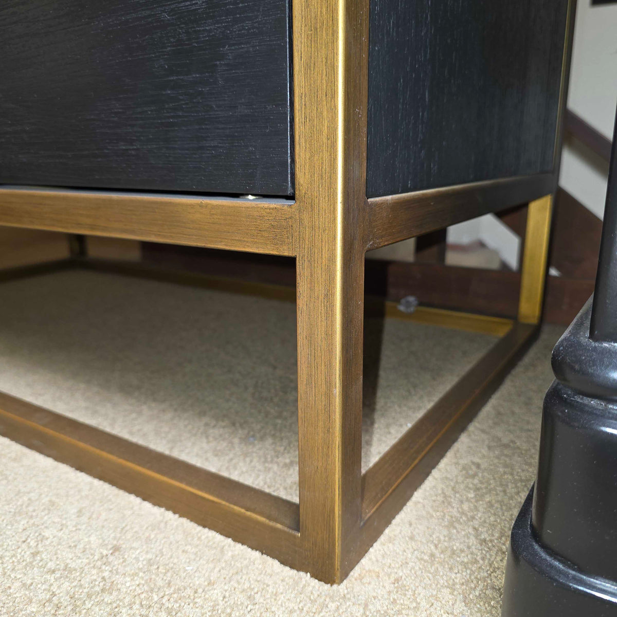 Black & Brass 4 Drawer Mid Height Dresser