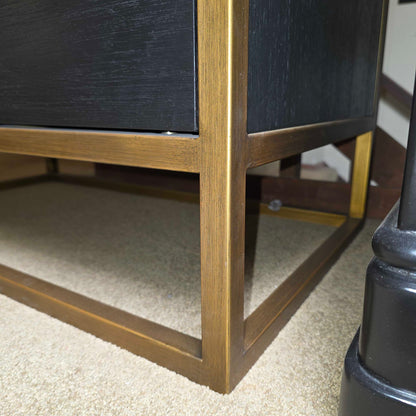 Black & Brass 4 Drawer Mid Height Dresser