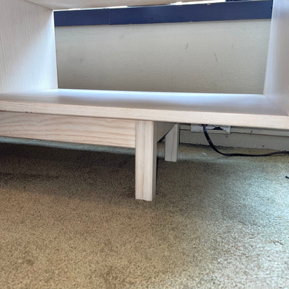 AS IS Bleached Wood Finish Open Cube Media Console