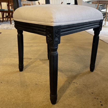 AS IS Black Cane Back & Cream Dining Chairs set of 4