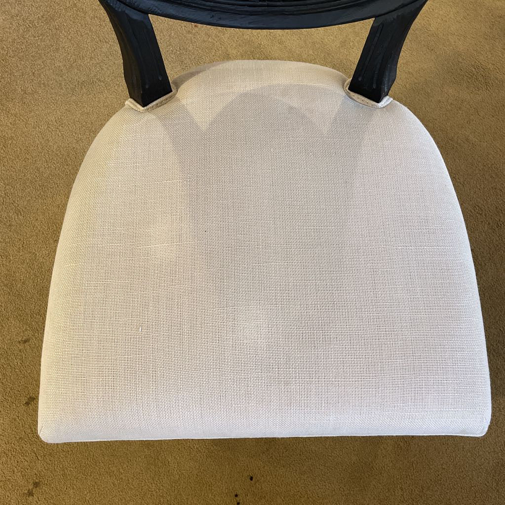 AS IS Black Cane Back & Cream Dining Chairs set of 4