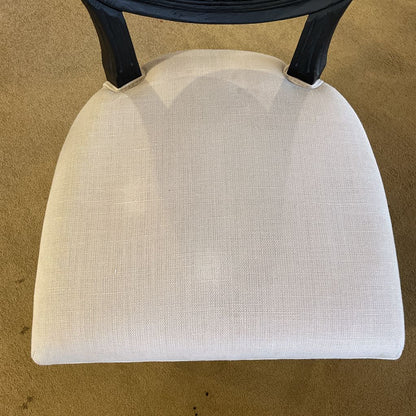 AS IS Black Cane Back & Cream Dining Chairs set of 4