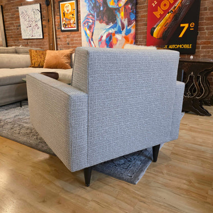 AS IS Room & Board Silver MCM Style Button Accent Chair
