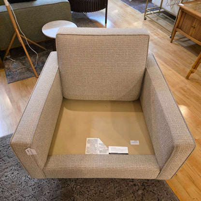 AS IS Room & Board Silver MCM Style Button Accent Chair
