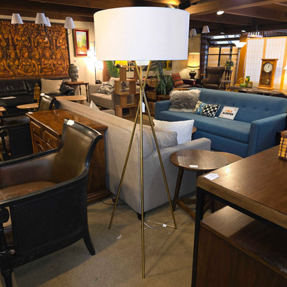 West Elm MC Brass Cross Leg Floor Lamp