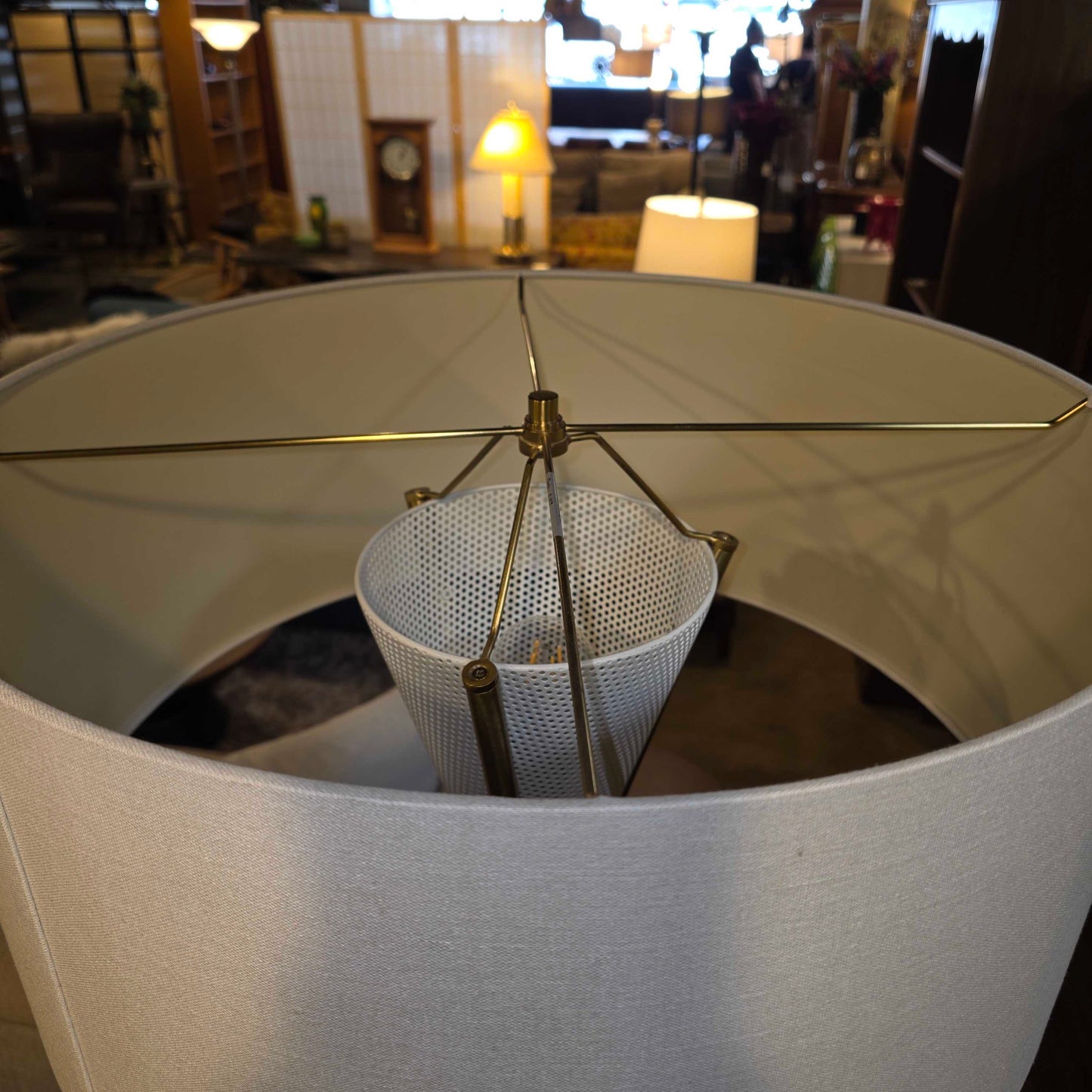 West Elm MC Brass Cross Leg Floor Lamp