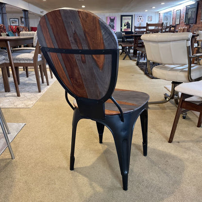 AS IS Two Tone Wood & Metal Dining Chair