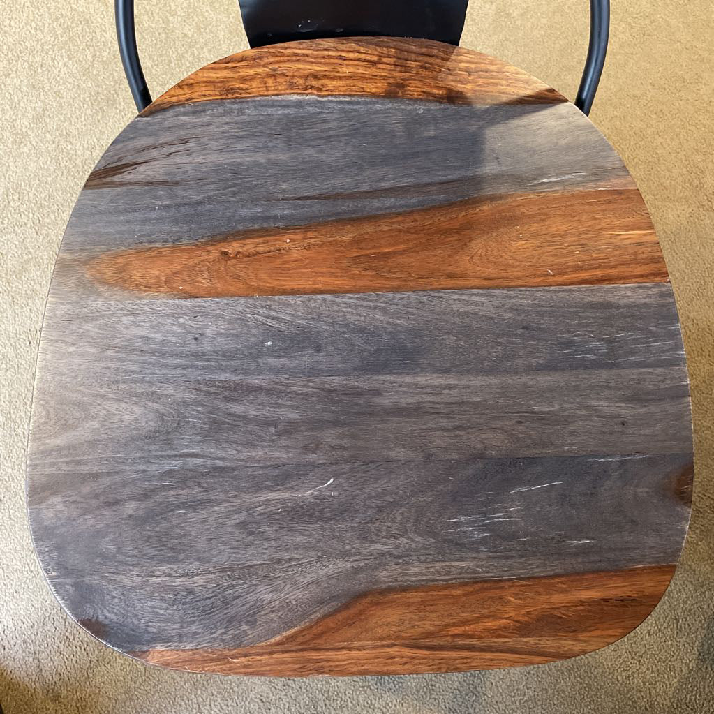 AS IS Two Tone Wood & Metal Dining Chair