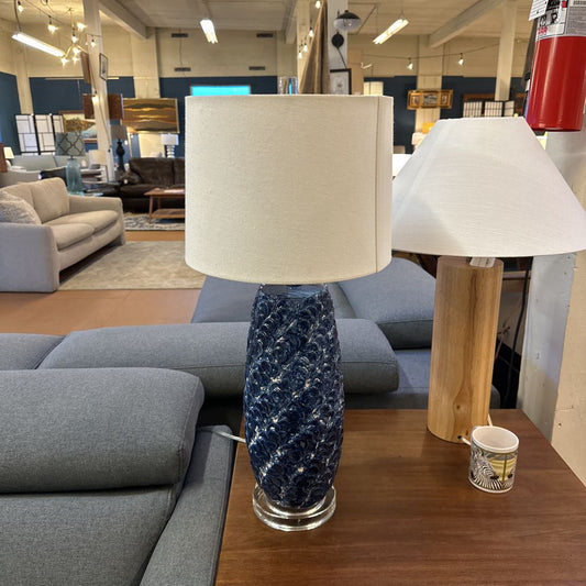 Blue Textured Ceramic Table Lamp
