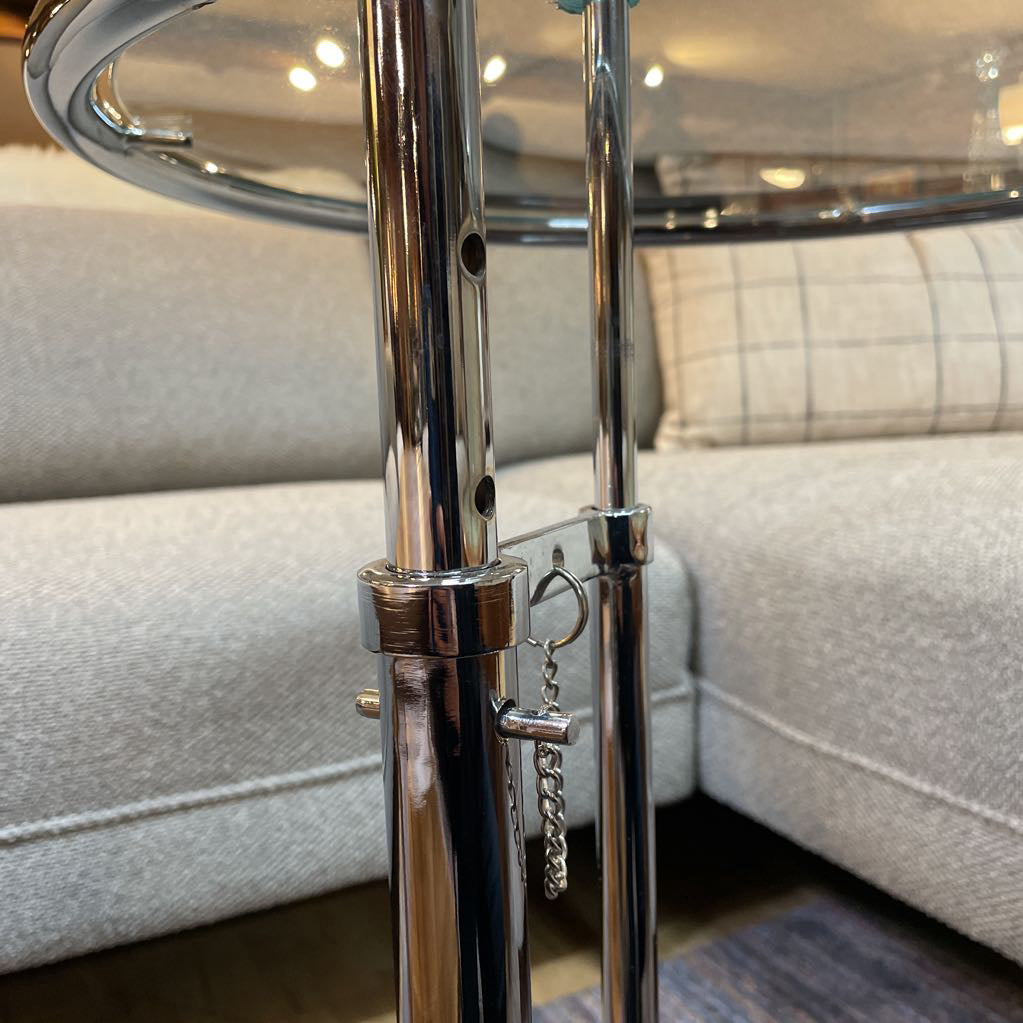 Eileen Gray Glass & Chrome End Table