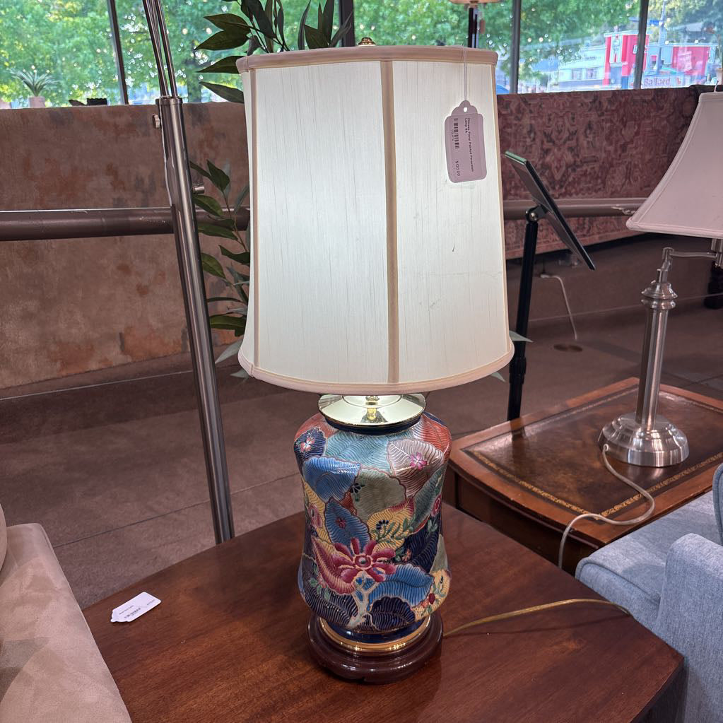 Chinese Floral Painted Perocelain Lamp LAMPS