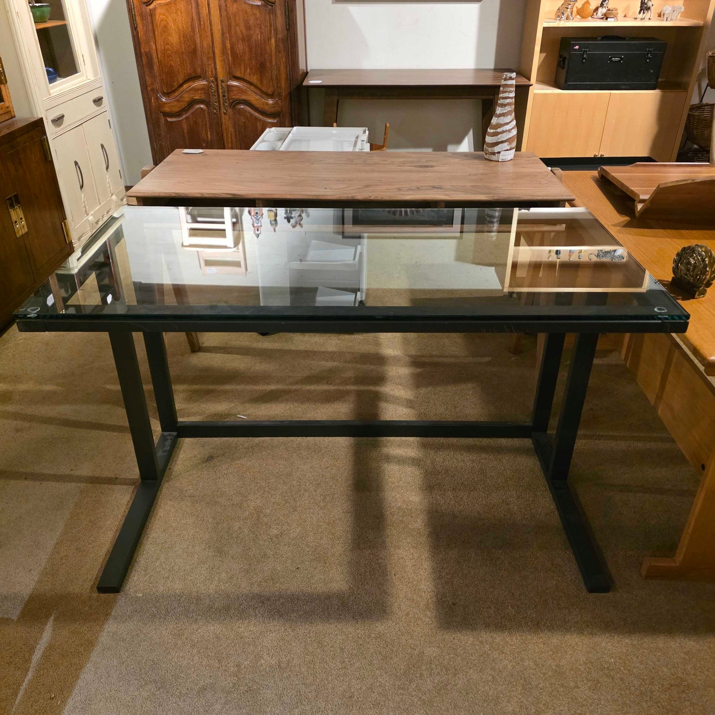 Crate & Barrel Metal & Glass Desk