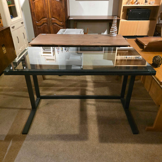 Crate & Barrel Metal & Glass Desk