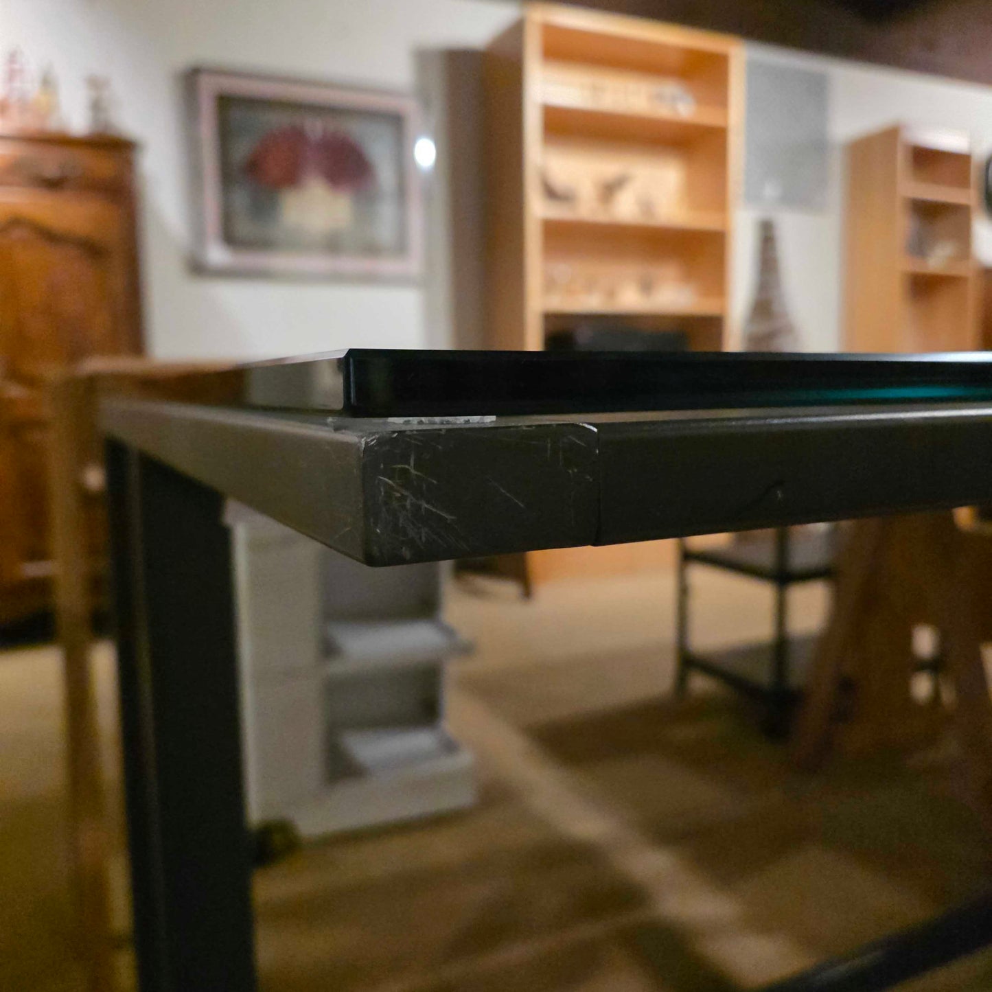 Crate & Barrel Metal & Glass Desk